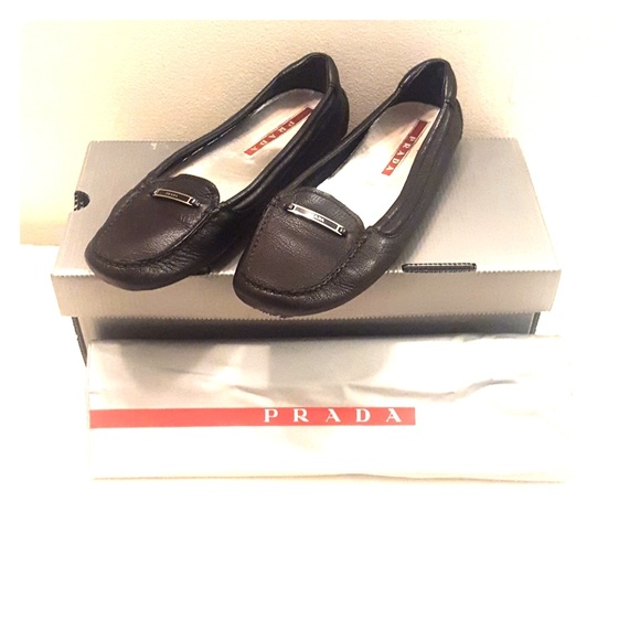 Prada logo Women's Loafers, Black Size 37 - Picture 1 of 8